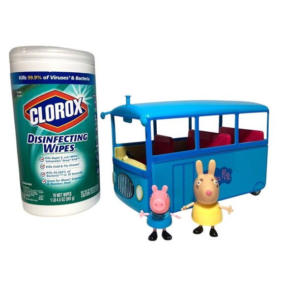 Peppa Pig School Bus Vehicle Peppa Pig Miss Rabbit Interactive Phrases Sounds - Picture 10 of 12